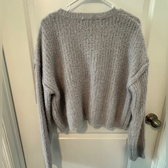 NWT- RSQ Crop Lurex Pullover Knit Sweater - Picture 10 of 14